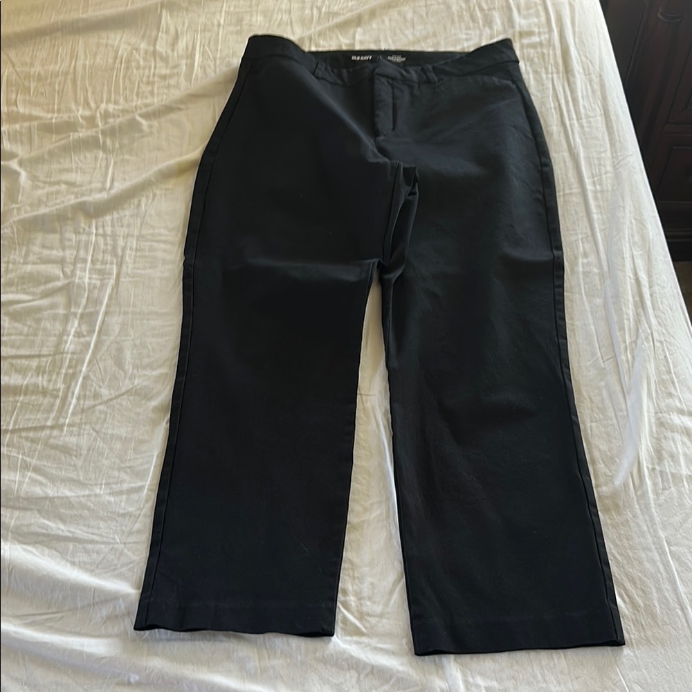 Old navy 14 tall high rise pixie straight black pants